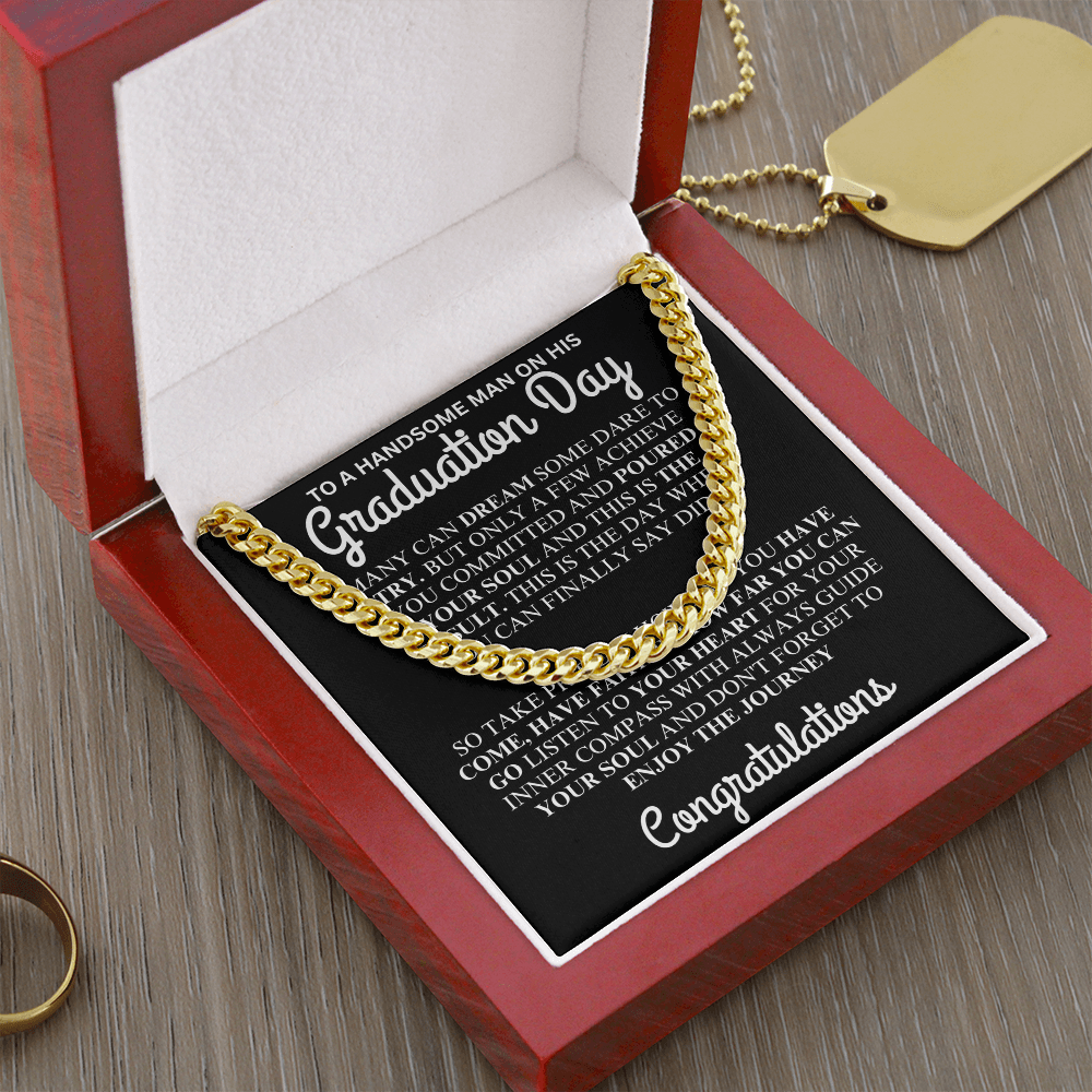 to a handsome man on your graduation day chain necklace