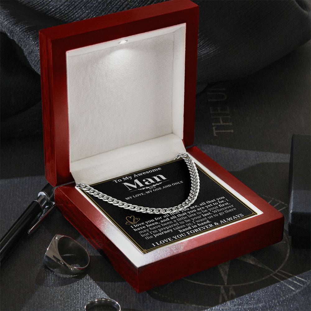 To My Man Necklace - Cuban Chain Necklace for Boyfriend, Husband, or Fiancé | Perfect Gift for Him | Christmas & Valentine's Day Gift for Boyfriend, Husband, or Fiancé 2