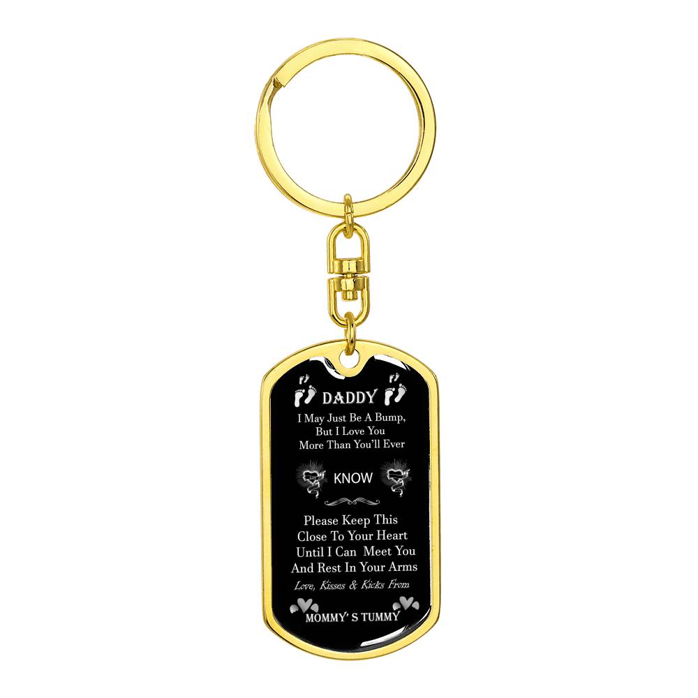Personalized Dog Tag Keychain, Pregnancy Reveal,Daddy Gift From Unborn Baby, New Dad Gift From Wife, Baby Bump Gift, New Dad Gift Idea #0011