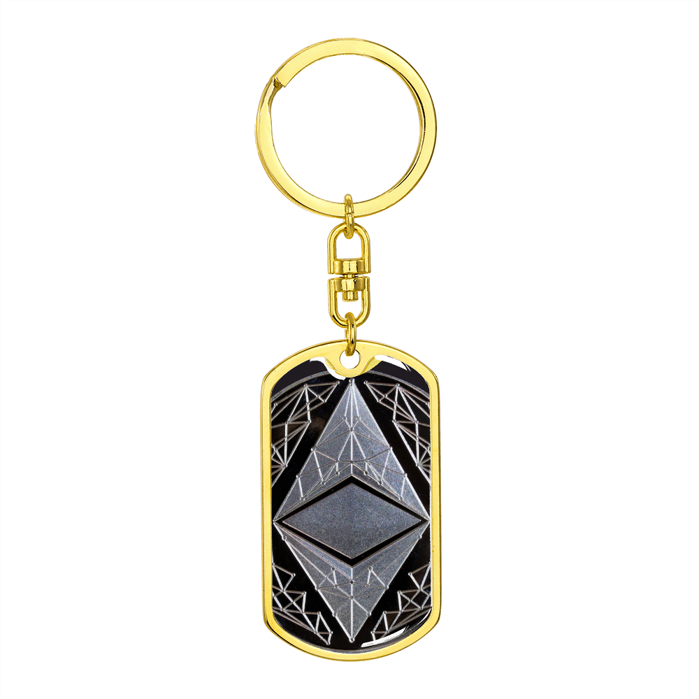 Ethereum (ETH) Keychain Crypto Coin | Ethereum Coin | Silver Ethereum Keyring, Ethereum Lover, Crypto Gift For Boyfriend, Crypto Lover #0927
