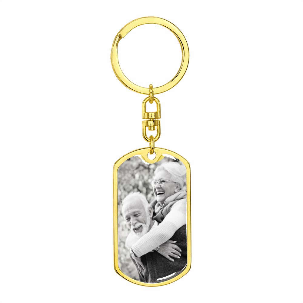Personalized Photo Keychain For Grandma & Grandpa, Custom Photo Keychain, Photo Keychain Engraved,Photograph Keychain,Picture Keychain #0937