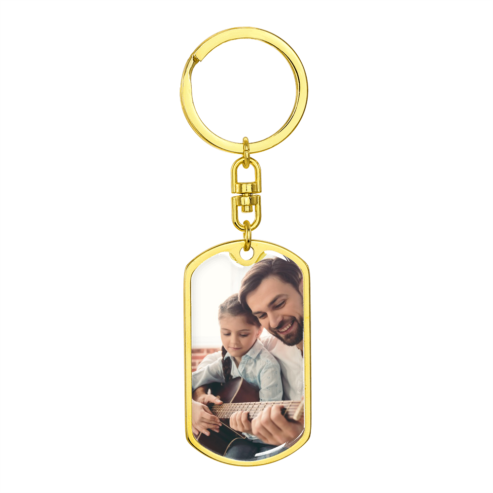 Personalized Photo Keychain, Custom Photo Keychain, Photo Keychain Engraved, Photograph Keychain, Picture Keychain, For Dad & Daughter #0935