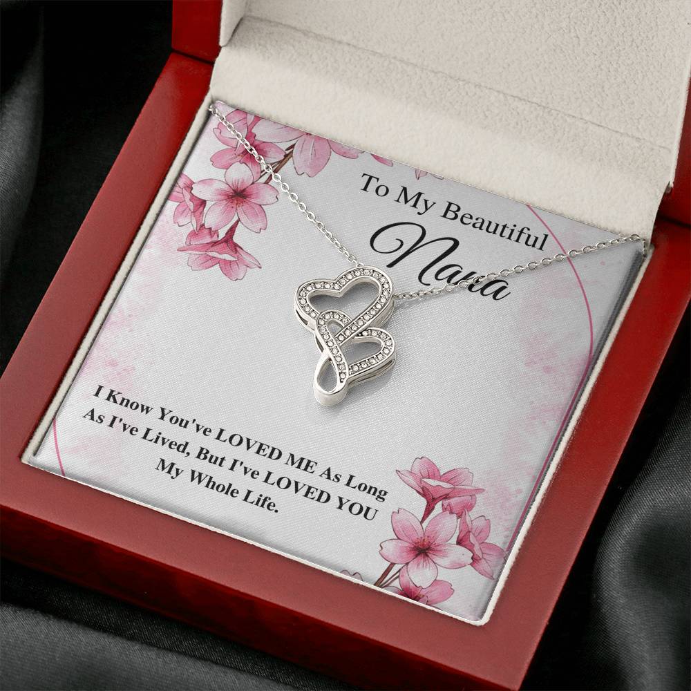 To My Nana, Nana Neckalce, Nana Jewelry From Granddaughter, Gifts For Nana, Gifts For Grandmother, Nana Birthday Gift, Double Heart #0494