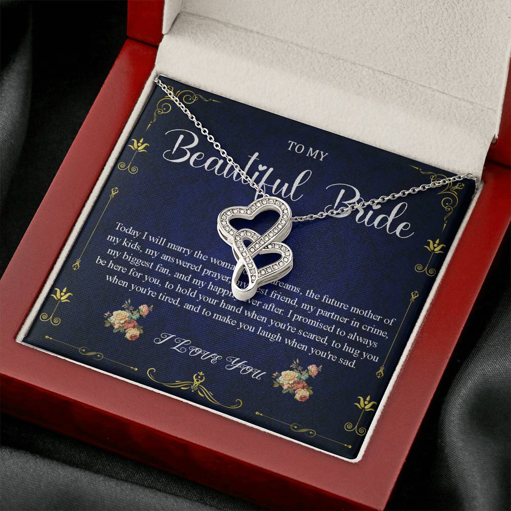 Double Heart Jewelry To My Bride Gift From Groom, Wedding Day Gift For Bride From Groom, From Groom To Future Wife Gift On Wedding Day #0050