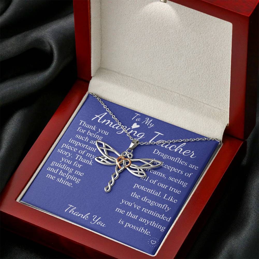 Teacher Gift | Gift for Teacher Necklace | A My Amazing Teacher Appreciation Gift | Thank You Gift For Teacher |Teacher Christmas Gift #0772