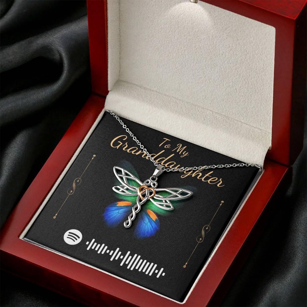To My Granddaughter Gift From Grandmother,Grandma, Grandpa, Granddaughter Necklace, Granddaughter Christmas Gift, Spotify Music Code #0526