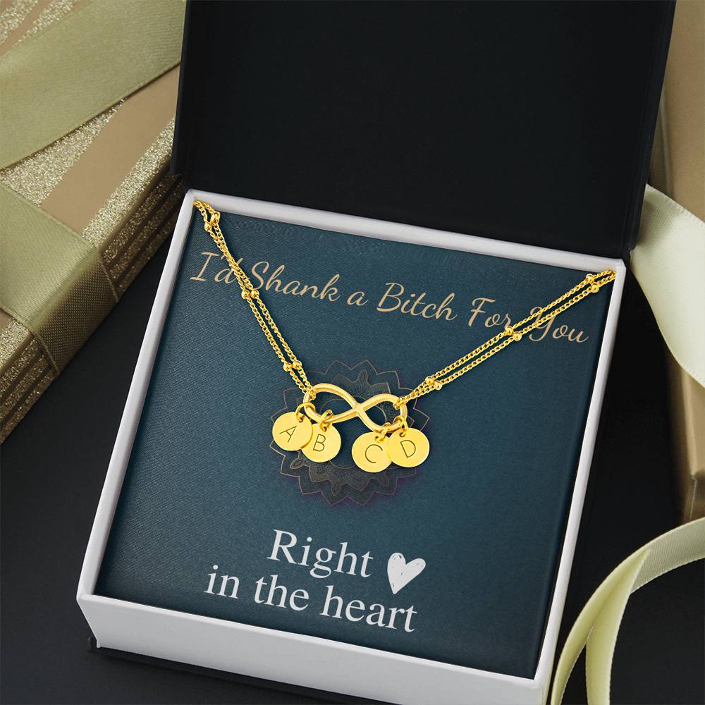 Funny Gift for Best Friend I'd Shank A Bitch For You Right In The Heart Birthday Gift for Friend Initial Charm Bracelet For Friend #0575