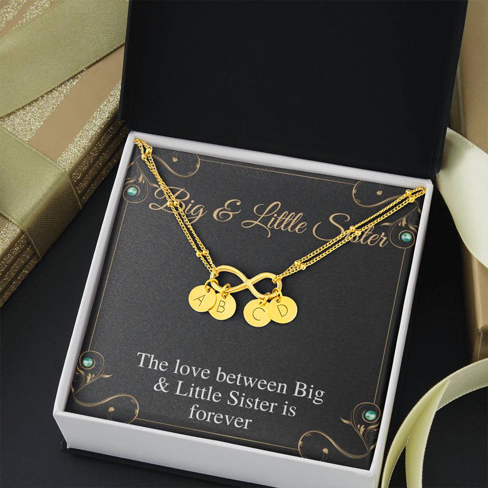 Big and Little Sister Bracelet, Big Sis lit Sis Bracelet gift, Initial Charm Bracelet For Sister, Sister Birthday Gift, Christmas Gift #0568