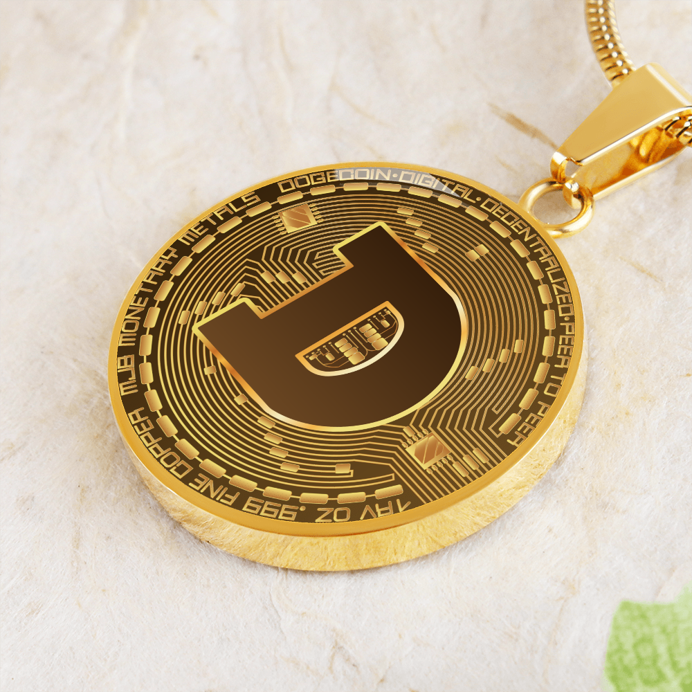 Dogecoin (DOGE) Necklace Crypto Coin | Dogecoin Coin | Gold Dogecoin Pendant, Doge Lover, Crypto Gift For Boyfriend, Crypto Lover Gift #0930