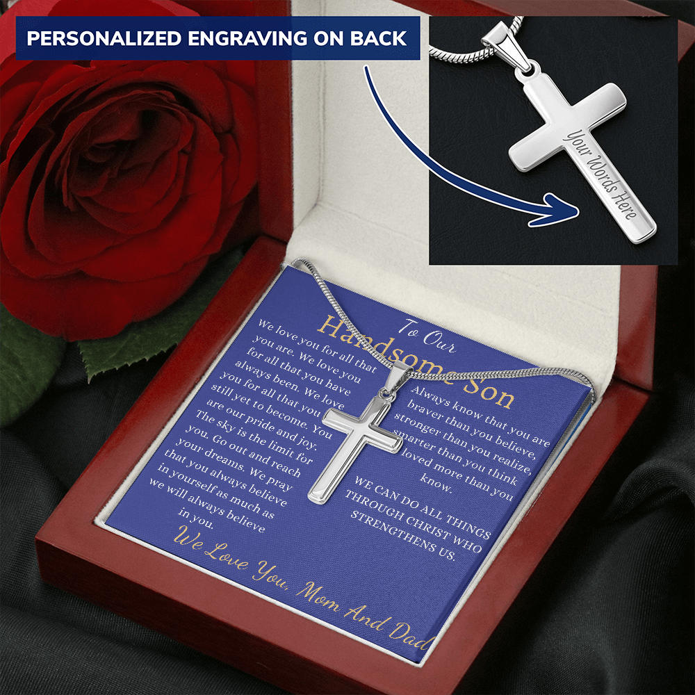 To My Son, Keepsake Gift For Son, Son Valentines Day Gift For Son From Mom, From Dad To Son Cross, Son Graduation Gift, Son Birthday Gift