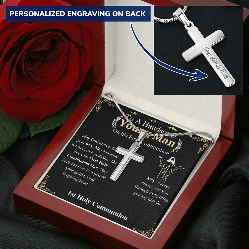 First Communion Gift For Boy, 1st Communion Gift, Catholic First Communion, Holy Communion Gift For Boy, 1st Communion Gift For him w/ engraving