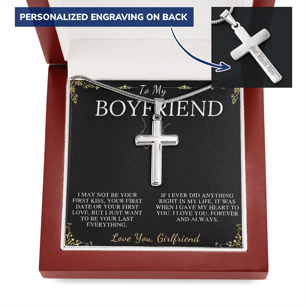 Boyfriend Gift, Cross Necklace Gifts for Boyfriend, Boyfriend Christmas Gift, Boyfriend Anniversary Gift, Boyfriend Birthday Gift #0913 w/o name