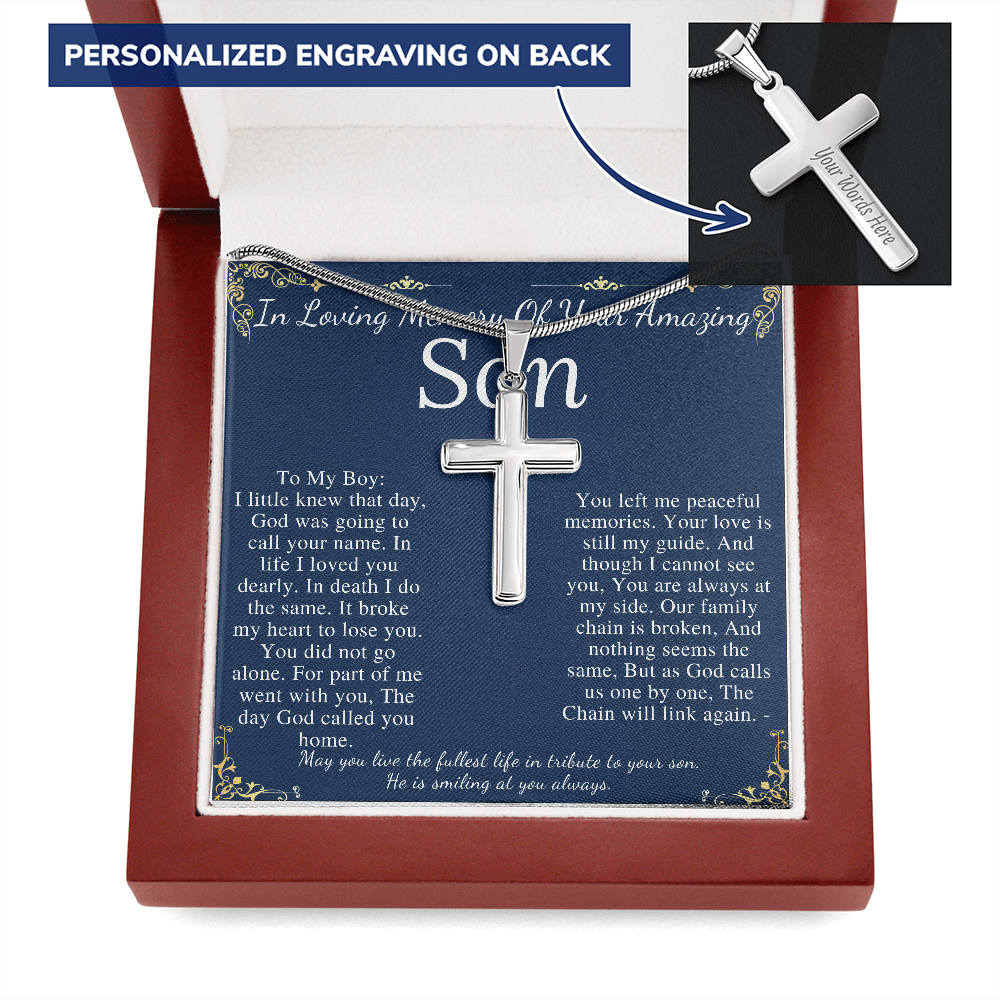 Loss of Son Gift For Men In memory of Son Grief Gift Son Remembrance Necklace Son memorial Gift Grieving Father Sorry for Your Loss #0915