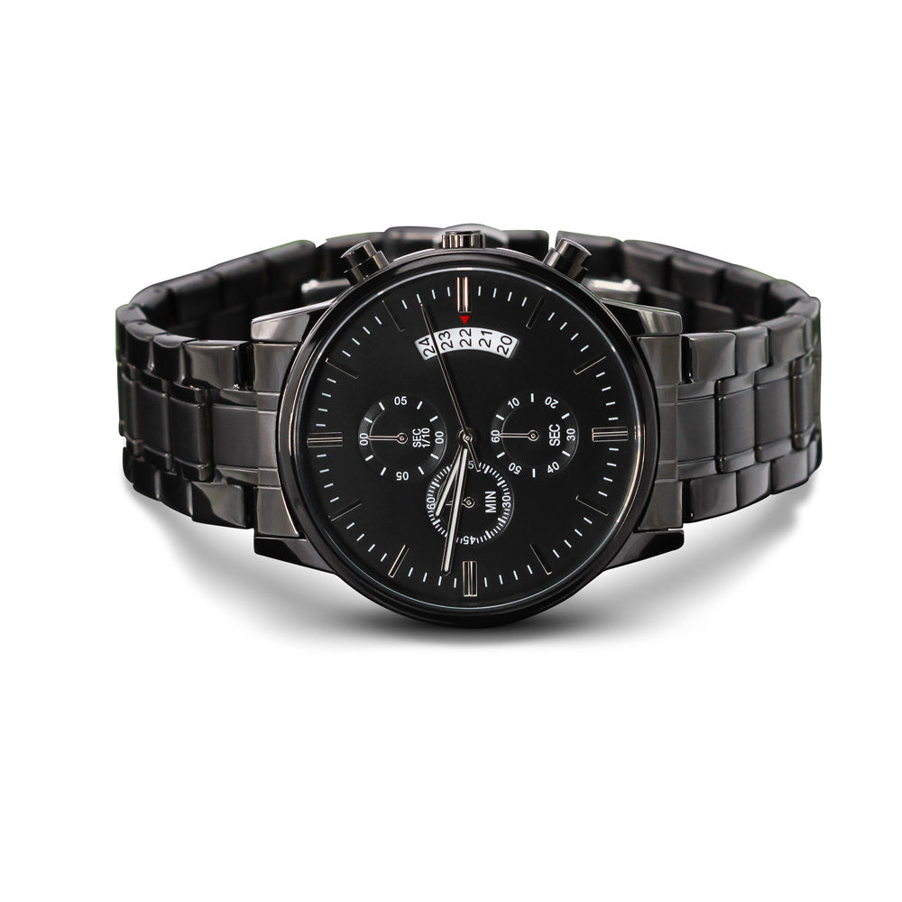 Father's Day Engraved Watch From Daughter or Son, Best Dad Ever Watch Gift For Fathers Day, Chronograph Watch Gift for Cool Father #0004