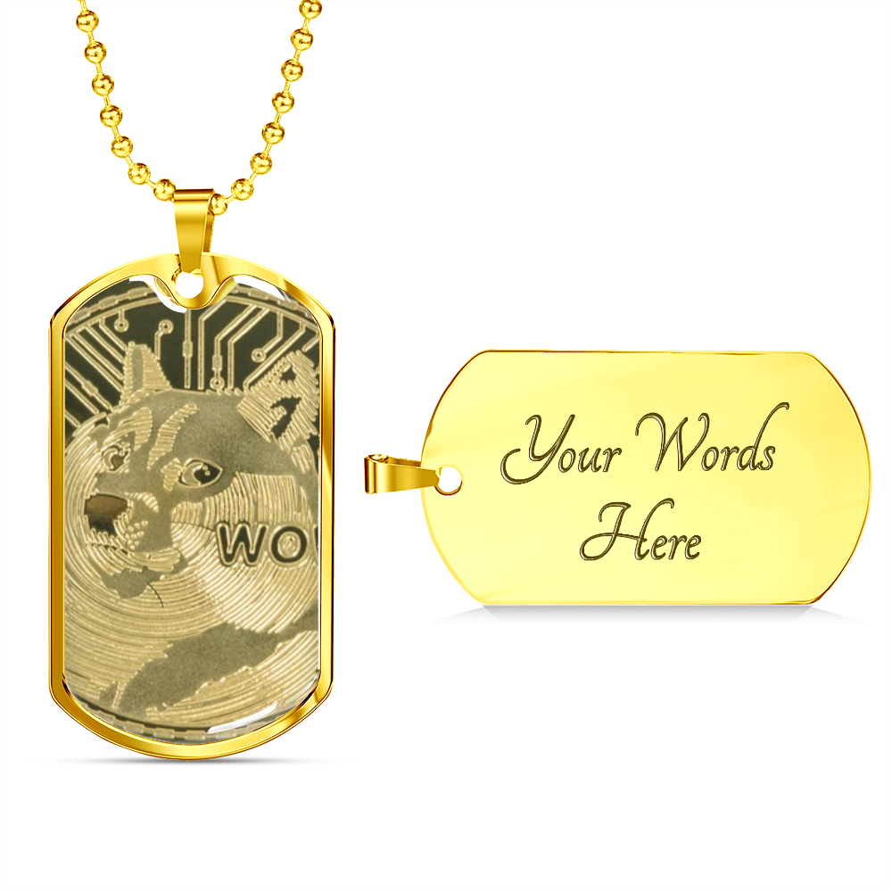 Dogecoin (DOGE) Necklace Crypto Coin | Dogecoin Coin | Gold Dogecoin Pendant, Doge Lover, Crypto Gift For Boyfriend, Crypto Lover Gift #0932