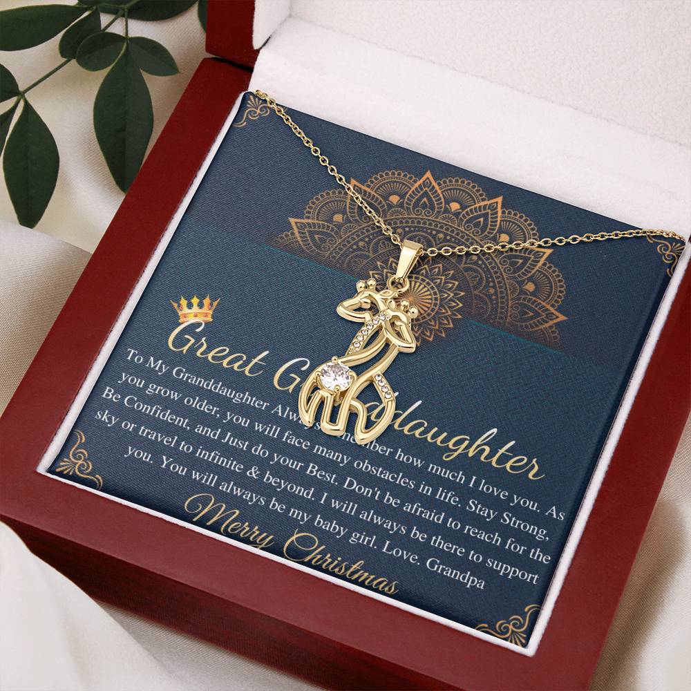 Christmas Gift For Great Granddaughter Gift Necklace For Great Granddaughter Christmas Gift From Great Grandma/Great Grandpa On Xmas #0830