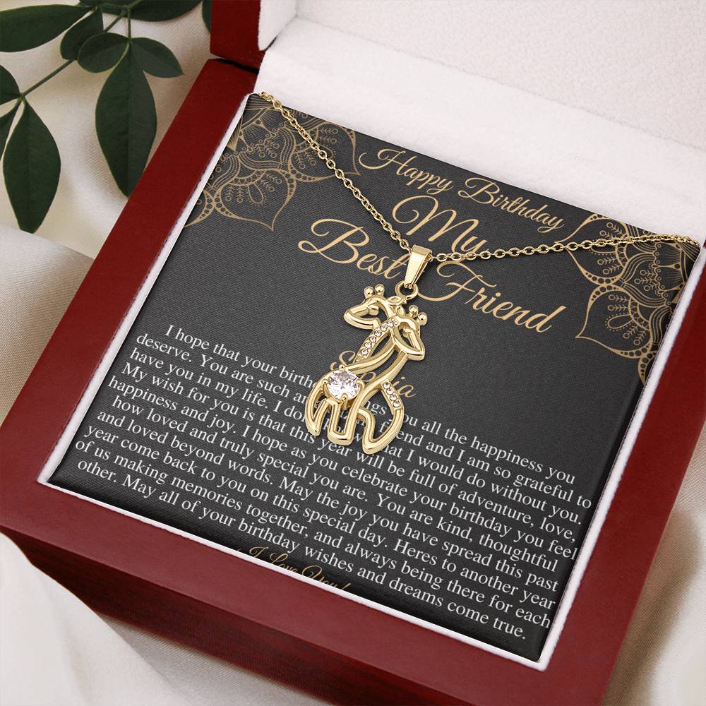 Friend Birthday Gift From Best Friend, Friend Birthday Jewelry, Best Friend Birthday Necklace With Card, Happy Birthday Friend Gift #0685