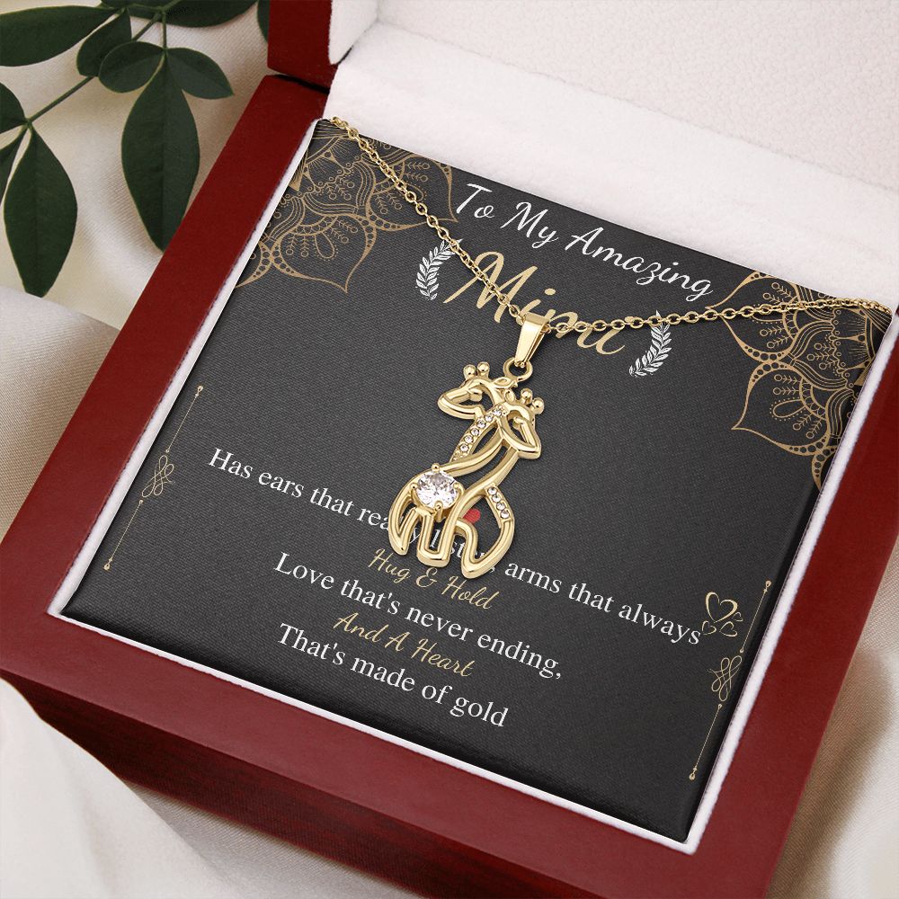 Meaningful jewelry gifts Giraffe Necklace for Mimi Necklace gift on Mothers day, Jewelry for Mimi, Mimi Christmas Gift, Mimi Birthday Gift, Gift for her with personalized message card