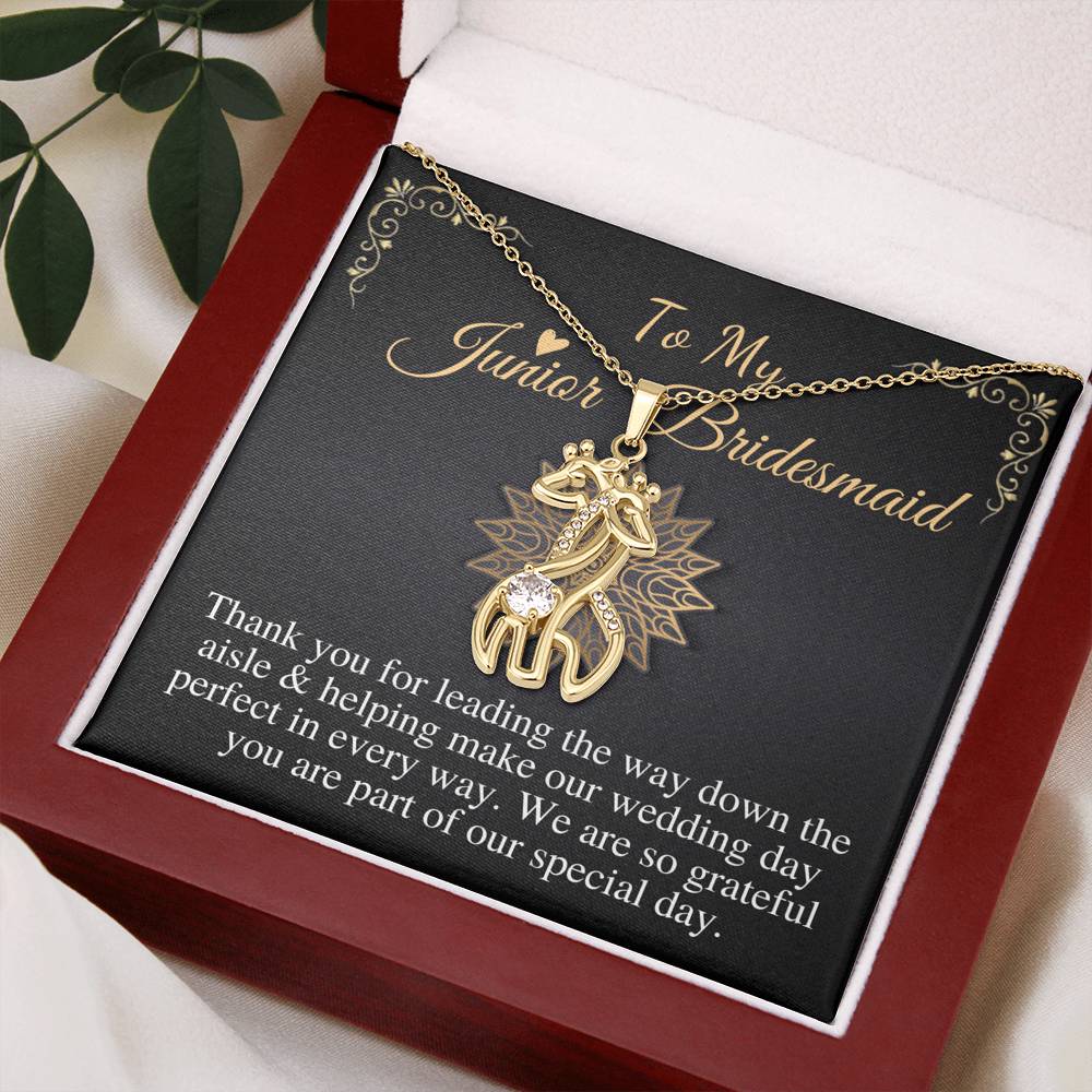 Junior Bridesmaid Gift Necklace Personalized Flower Girl Gift For Junior Bridesmaid Gift for jr Bridesmaid Jewelry, Flower Girl Gift #0789