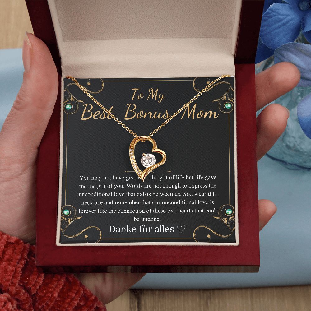 Step Mom Gift,Step Mom Birthday Gift for Stepmom Gift,Stepmother Gift Stepmom Necklace,Gifts for Stepmom,Christmas Gift,Heart Necklace #0467 Danke für alles ♡