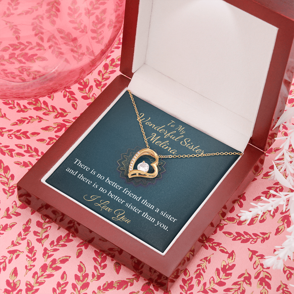 Christmas Gift For Sister, Birthday Gift For Sister, To My Wonderful Sister Necklace, Present For Sister,Littler Sister,Heart Melina