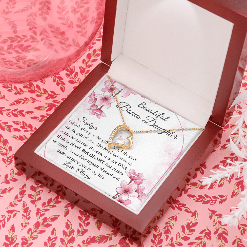 To my Bonus Daughter Beautiful Necklace, Stepdaughter Gift, Bonus Daughter Birthday Gift, Gift for Bonus Daughter, Daughter in Law