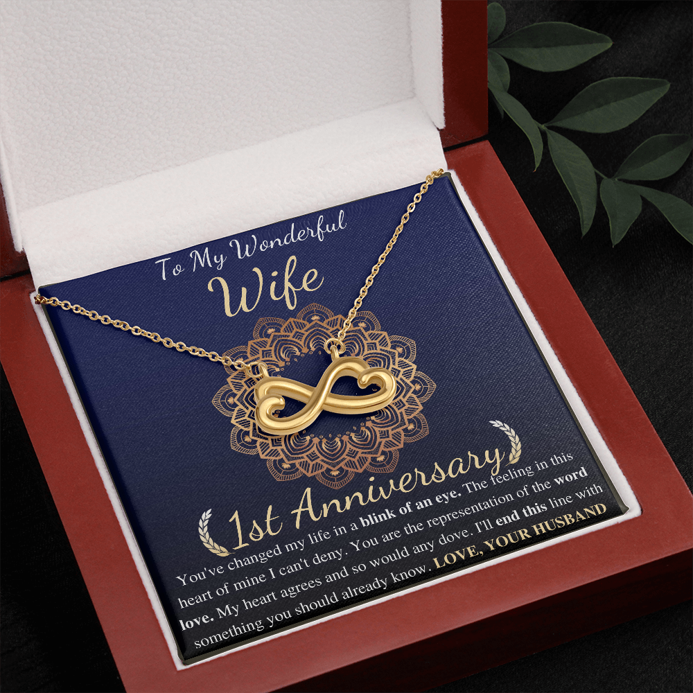 One Year Anniversary Gifts for Wife, Necklace For Her, 1st Wedding Anniversary Present From Husband, To My Wife First Anniversary Present