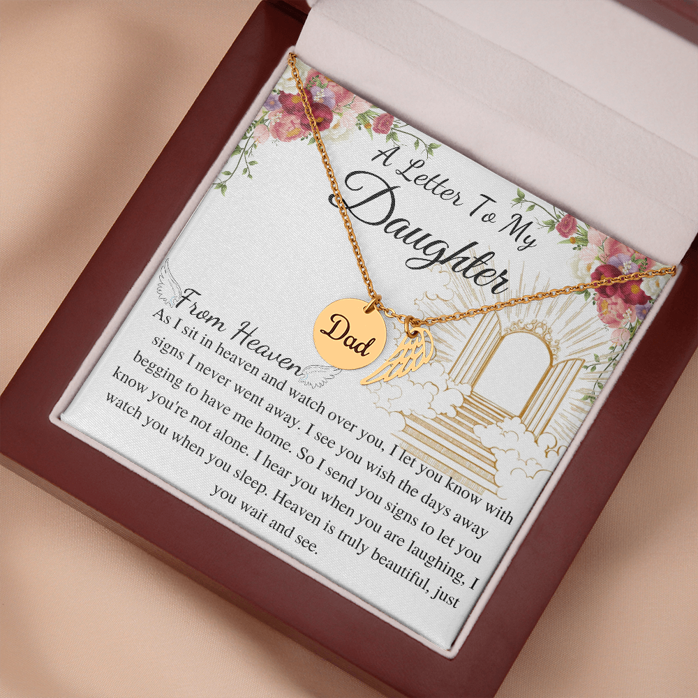 A Letter To My Daughter From Heaven, Loss Of A Father Gift For Daughter, Sentimental gift or her, gift for daughter from dad, keepsake gift