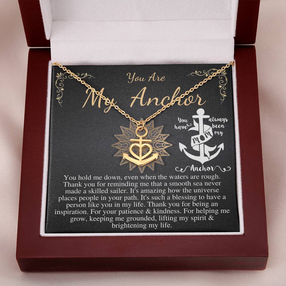 Mom Christmas Gift Necklace: You are My Anchor Mother Necklace, Mom Gift, Mother's Day Gift, Mother's Day Necklace, Birthday Gift #0616