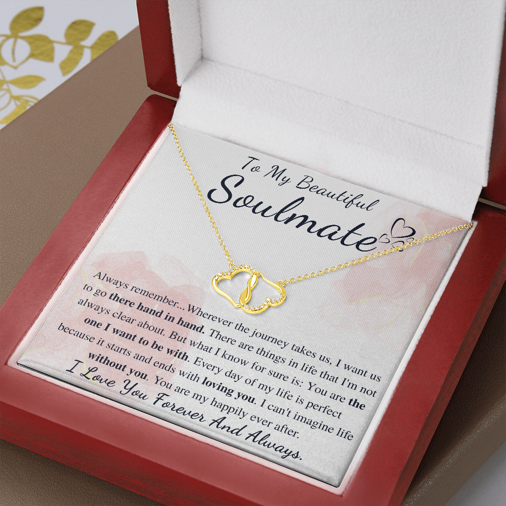 To My Soulmate 14k Gold diamond Necklace, Gift For Girlfriend, Jewelry For Wife, Pendant Necklace For Women, Wife|Girlfriend Birthday Gift