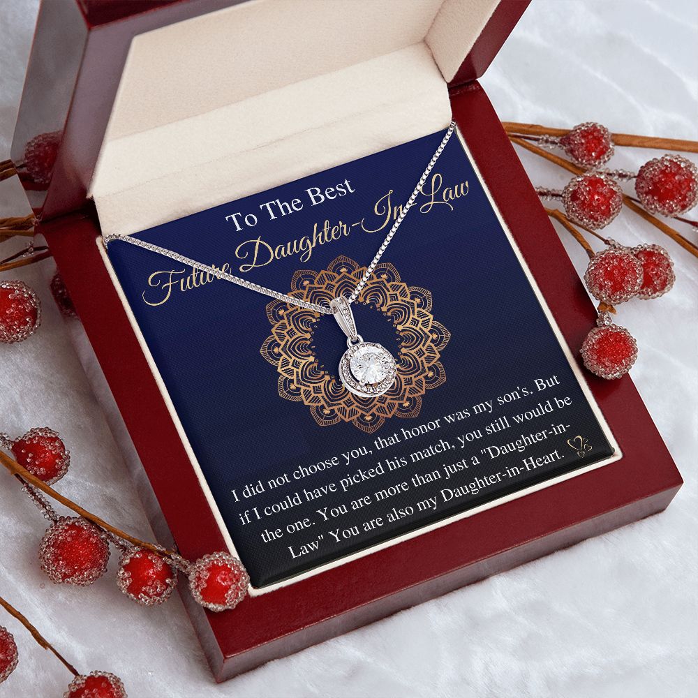 Meaningful Jewelry Gifts For To My Future Daughter-In-Law, Bonus Daughter Gift, Future Daughter-In-Law Necklace, from mother in law, keepsake gift, future son's wife e with Message Card