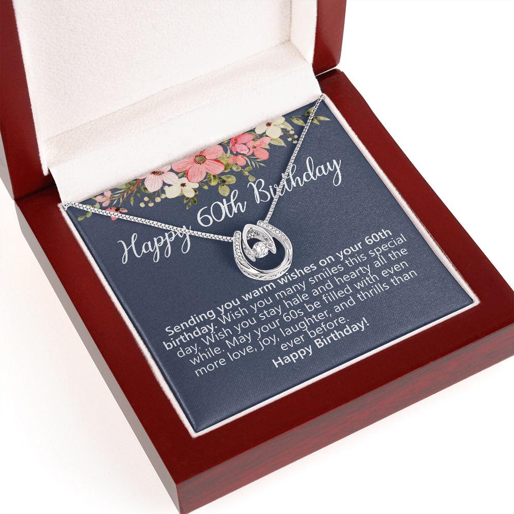 HAPPY 60TH BIRTHDAY lucky necklace