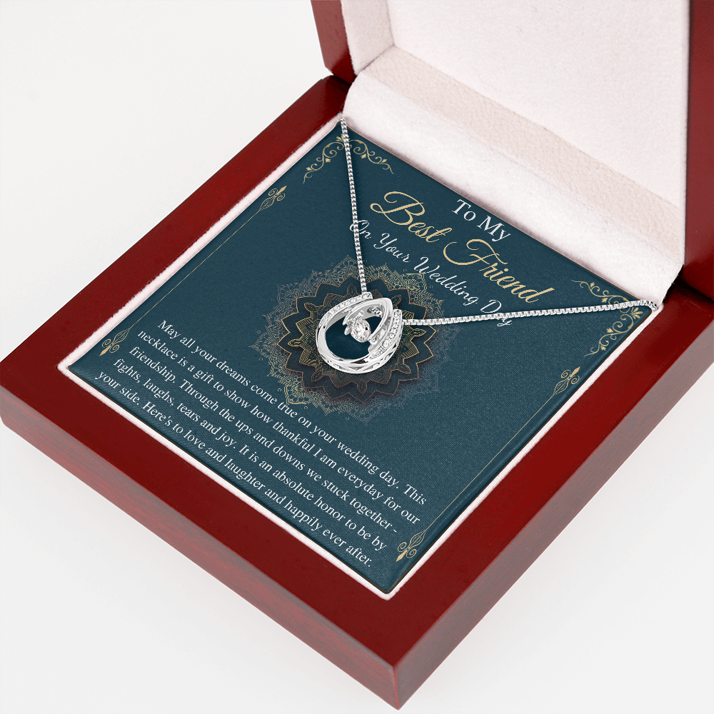Necklace gift for Best Friendi from Bride, To My Bestie on my wedding day from Bride Gift with message card Childhood Friend Jewelry