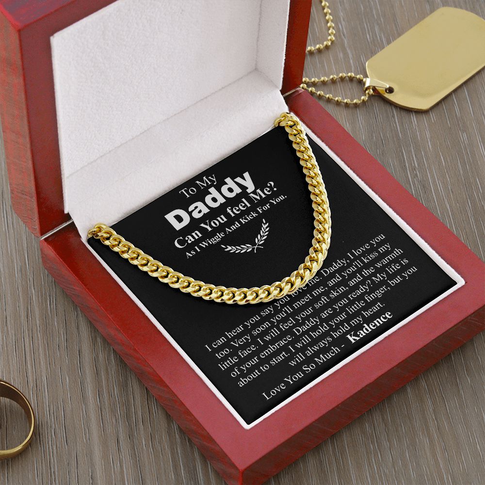Christmas Gift For Dad From Bump, Dad To Be Gift, Pregnancy Announcement To Husband, Father Chain Necklace Gift With Message Card From Bump Kadence