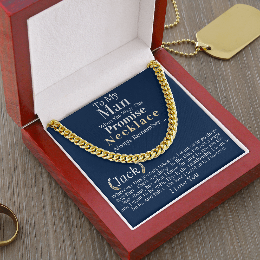Boyfriend Promise necklace For Him, Boyfriend Christmas Gift, Mens Chain Necklace Christmas Gift For Soulmate, Husband Christmas Gift #0943 jack