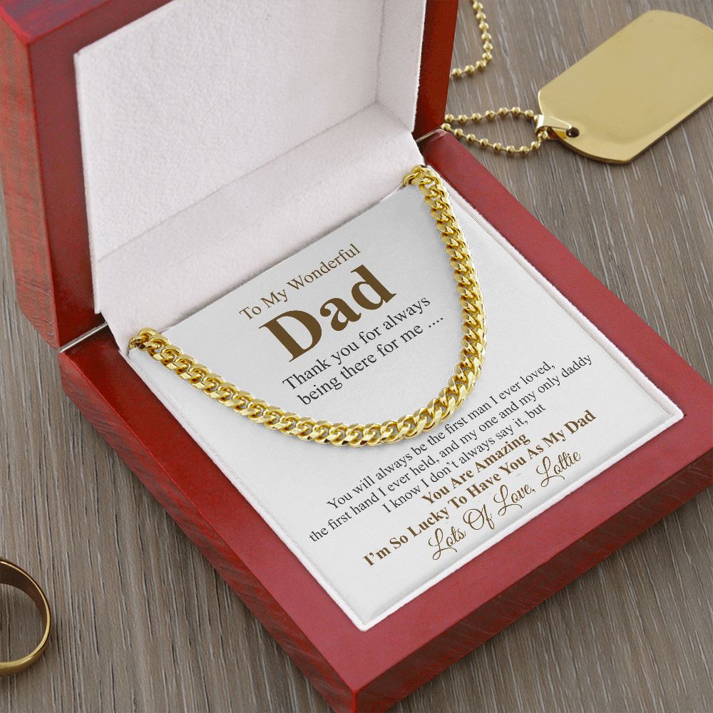 Personalized Christmas gift from daughter, Father's Day Chain Necklace, To My Dad Gift, Papa Gift, Chain For Dad, Dad Birthday Gift lottie