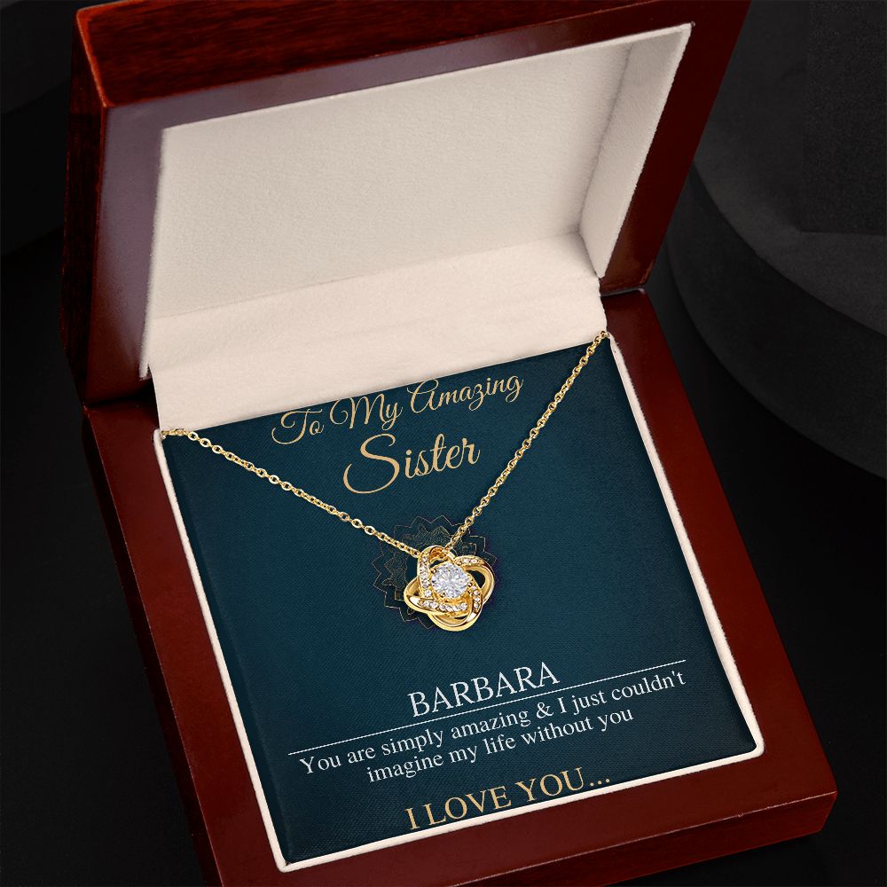 Birthday Gift For Sister, To My Sister Necklace, Christmas Gift For Sister, Little Sister, Big Sister, Present For Sister, Love Knot #0549 BARBARA