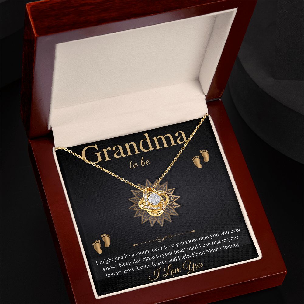 Gift From Daughter First Time Grandma , Pregnancy Reveal Gift For Soon To Be Grandma Necklace, New Grandmother Gift, Love Knot #0207