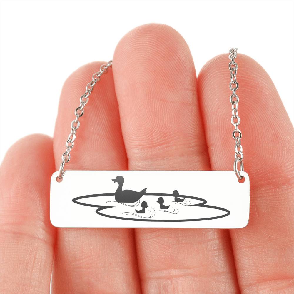 Mama Duck Necklace, New Mom Necklace, Mama Necklace, New Mother Bar Necklace, A Gift For Mom, Mother Of 3 gift, Gift For Mama Friend #0811