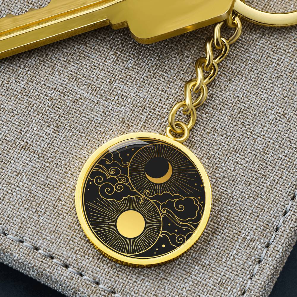 Moon Keychain, Luna Key Chain, Witchy, Full Moon & New Moon Choker Accessories, Celestial Design, Lunar Jewelry, Gift for Witch #0835