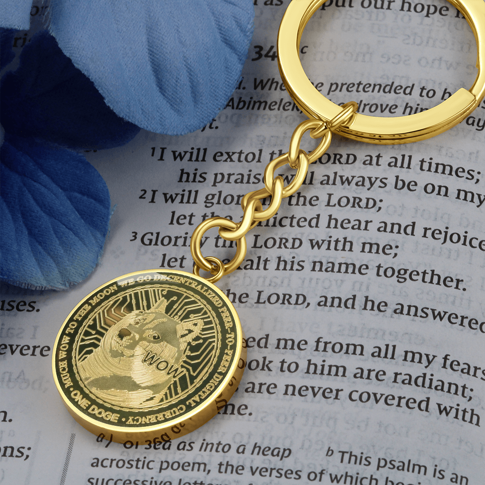 Dogecoin (DOGE) Keychain Crypto Coin | Dogecoin Coin | Gold Dogecoin Keyring, Doge Lover, Crypto Gift For Boyfriend, Crypto Lover Gift #0923