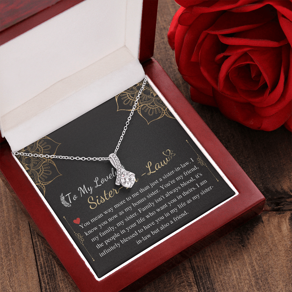Personalized Gifts Sister Necklace on Mothers day, Sister In Law Birthday Gift, Anniversary Gift For Her with personalized message card