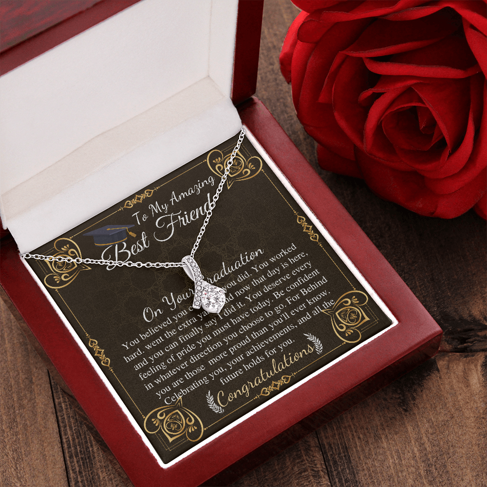 Best Friend Graduation Gift For Her, College Graduation Necklace For Best Friend High School Gradution Gift