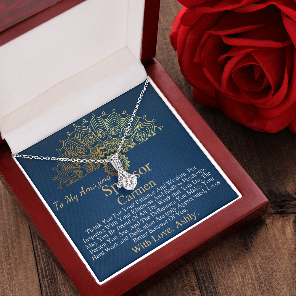 Sponsor Gift For Sponsor Thank You Gift, Confirmation Sponsor Gift for Women, aa Sponsor Gift, Wedding Sponsor Necklace Personalized #0742 ashley