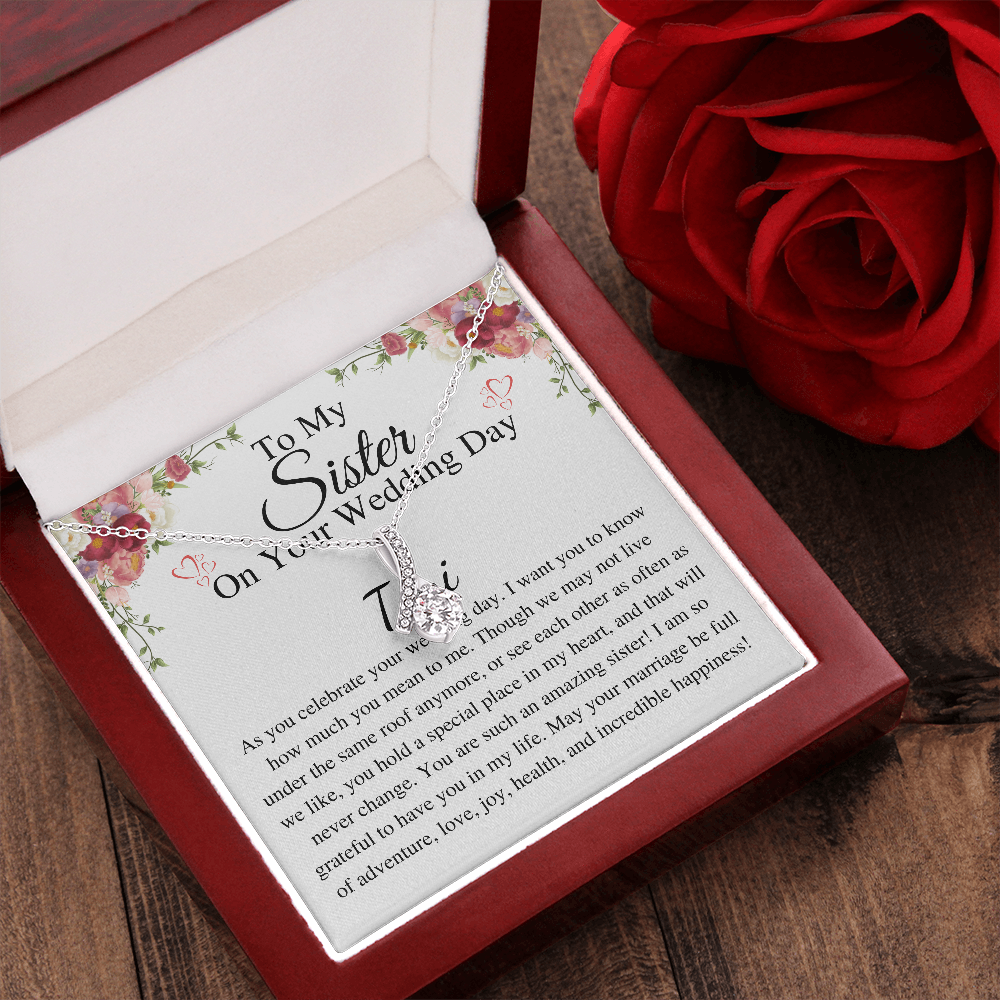 Sister Wedding Gift from Sister Wedding Day, Gift for siter from Bride Gift for her Necklace, Gift from brother to Sister toni