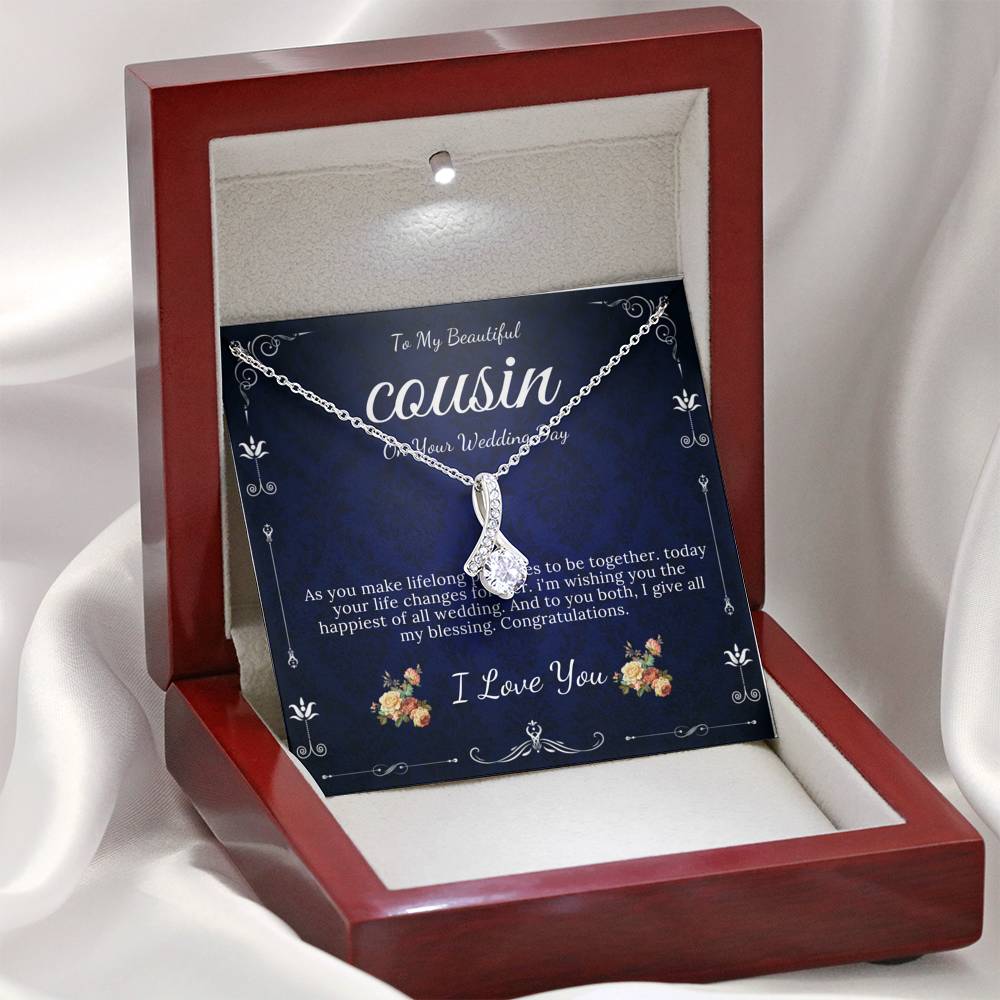 Alluring Beauty,Gift For Cousin Wedding Day Bride Gift From Cousin Necklace Bride necklace Gift For Cousin Wedding Gift For My Cousin #0108