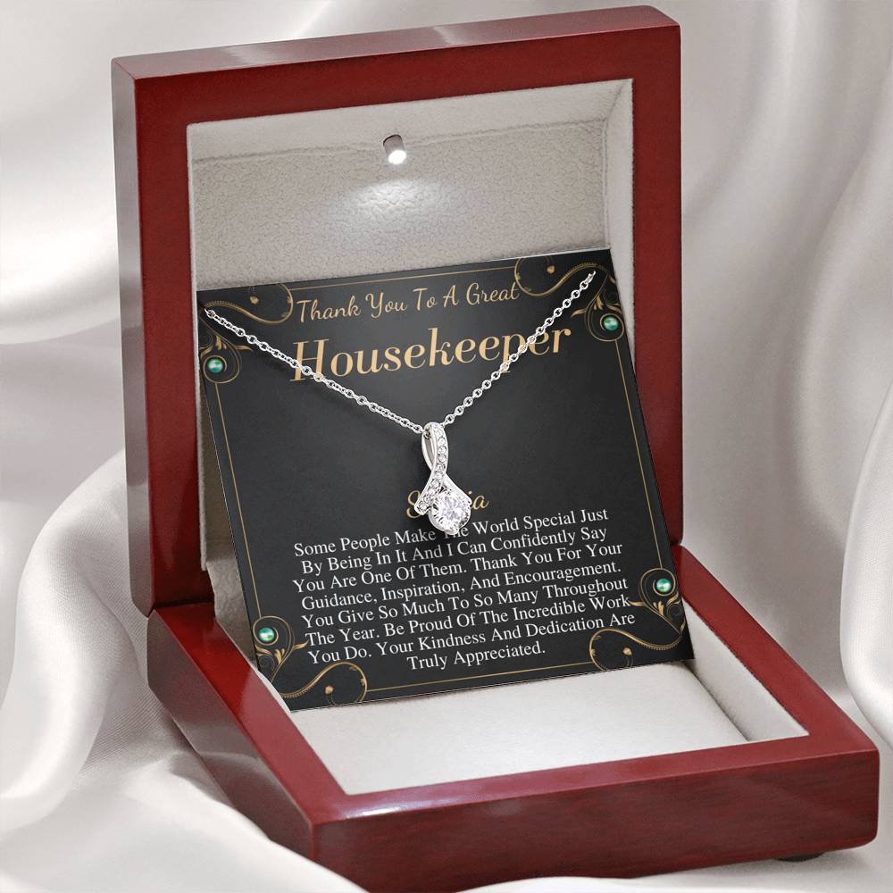 Housekeeper Gift, Housekeeper Necklace, Housekeeper Jewelry, Housekeeper Thank You,Housekeeper Appreciation,Housekeeper Christmas Gift #0748