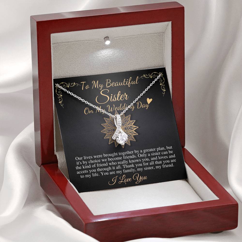 Sister of the Bride Gift Necklace, Sister Wedding Gift from Bride to Sister rehearsal dinner Gift to Sister on Wedding Day Necklace #0095