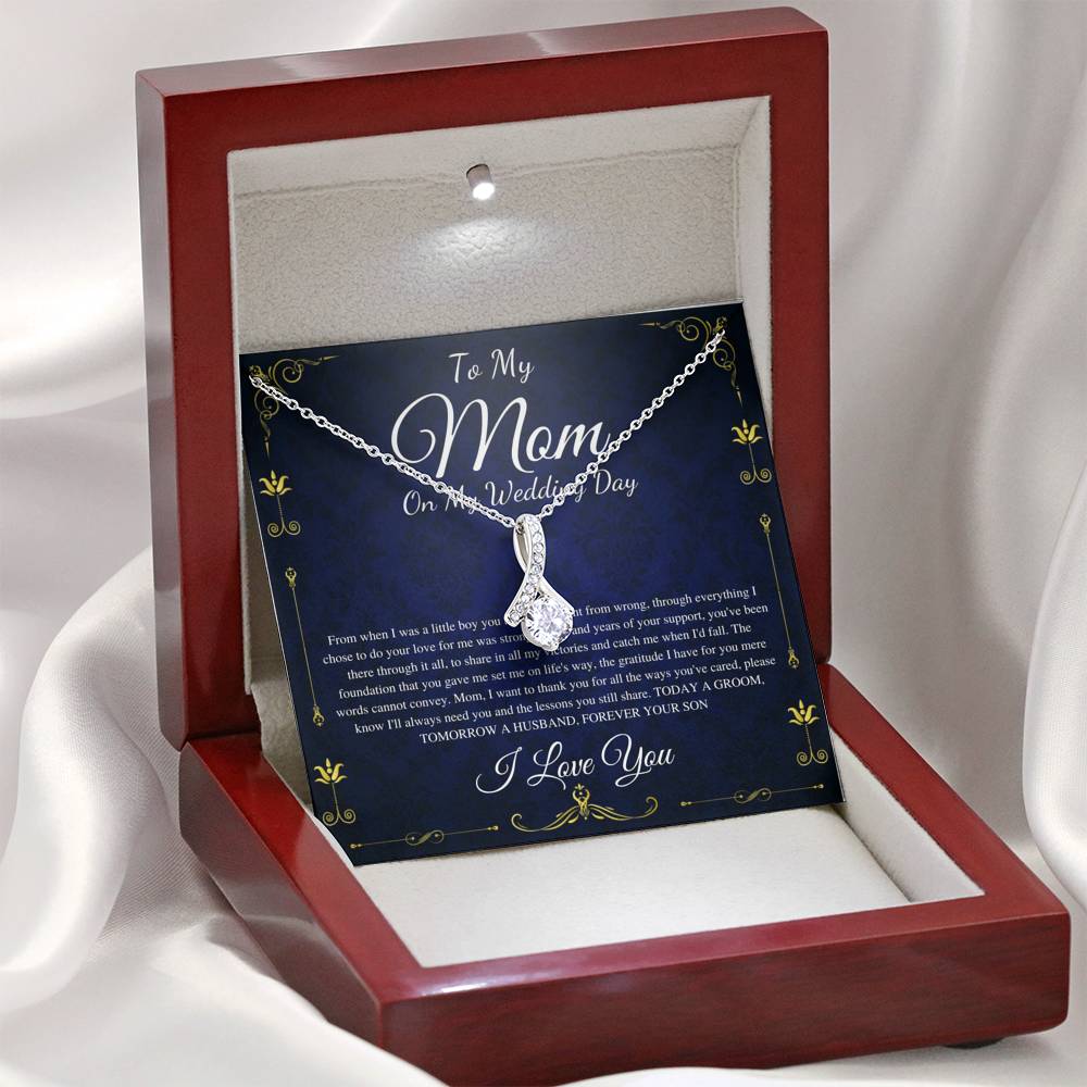 Alluring Beauty,Mother of the Groom Gift from Son to Mom,Wedding Gift for Mom,Necklace from Groom to Mom,Mom Wedding Gift from Groom #0176