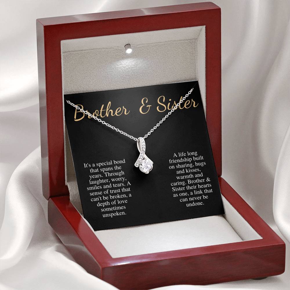 Brother And Sister Necklace, Birthday Gift For Sister, Gift From Brother,Brother And Sister Gift,Sister Christmas Gift Alluring Beauty #0538